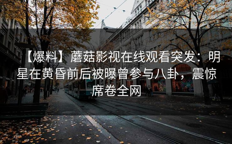 【爆料】蘑菇影视在线观看突发:明星在黄昏前后被曝曾参与八卦,震惊席卷全网